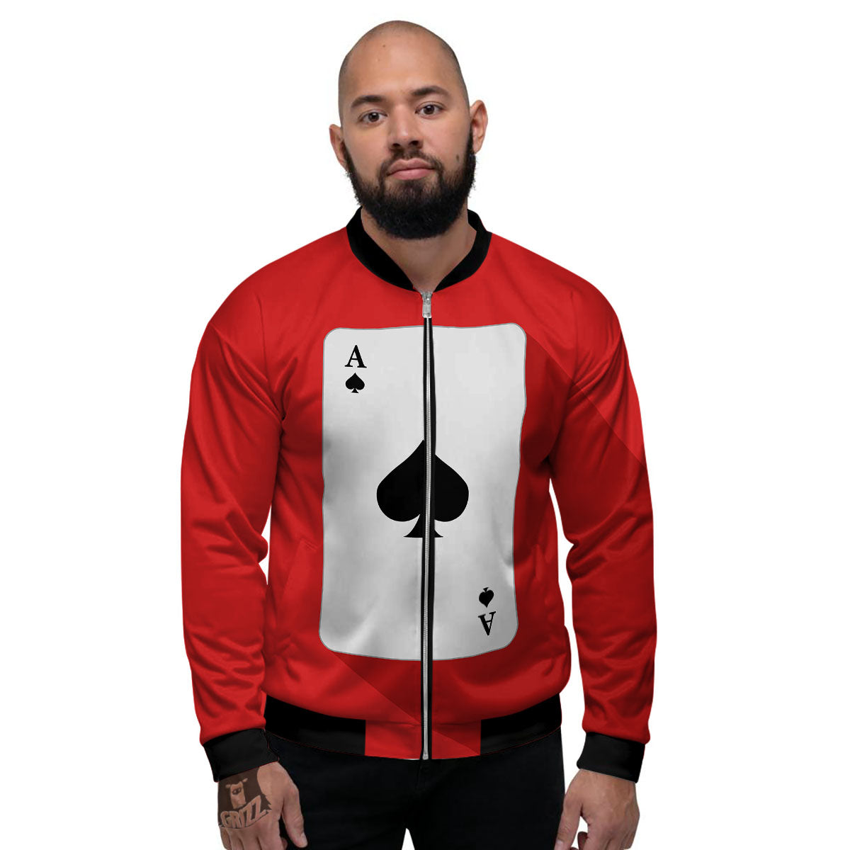 Ace Cards Print Men's Bomber Jacket-grizzshop
