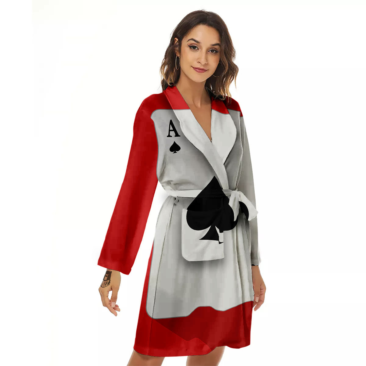 Ace Cards Print Women's Robe-grizzshop