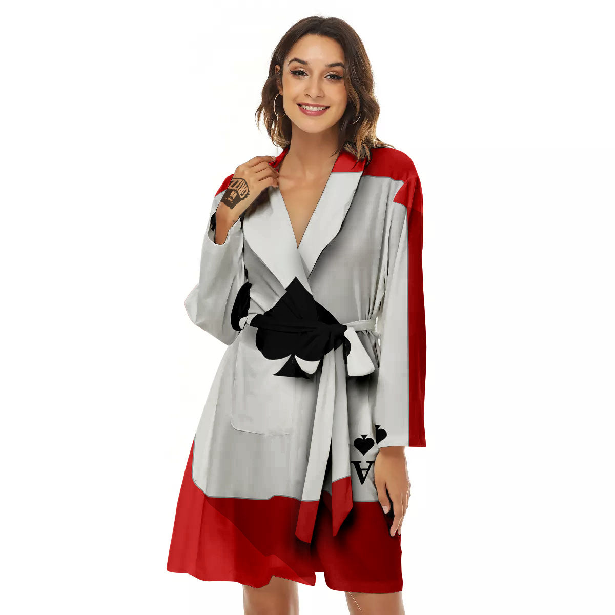 Ace Cards Print Women's Robe-grizzshop