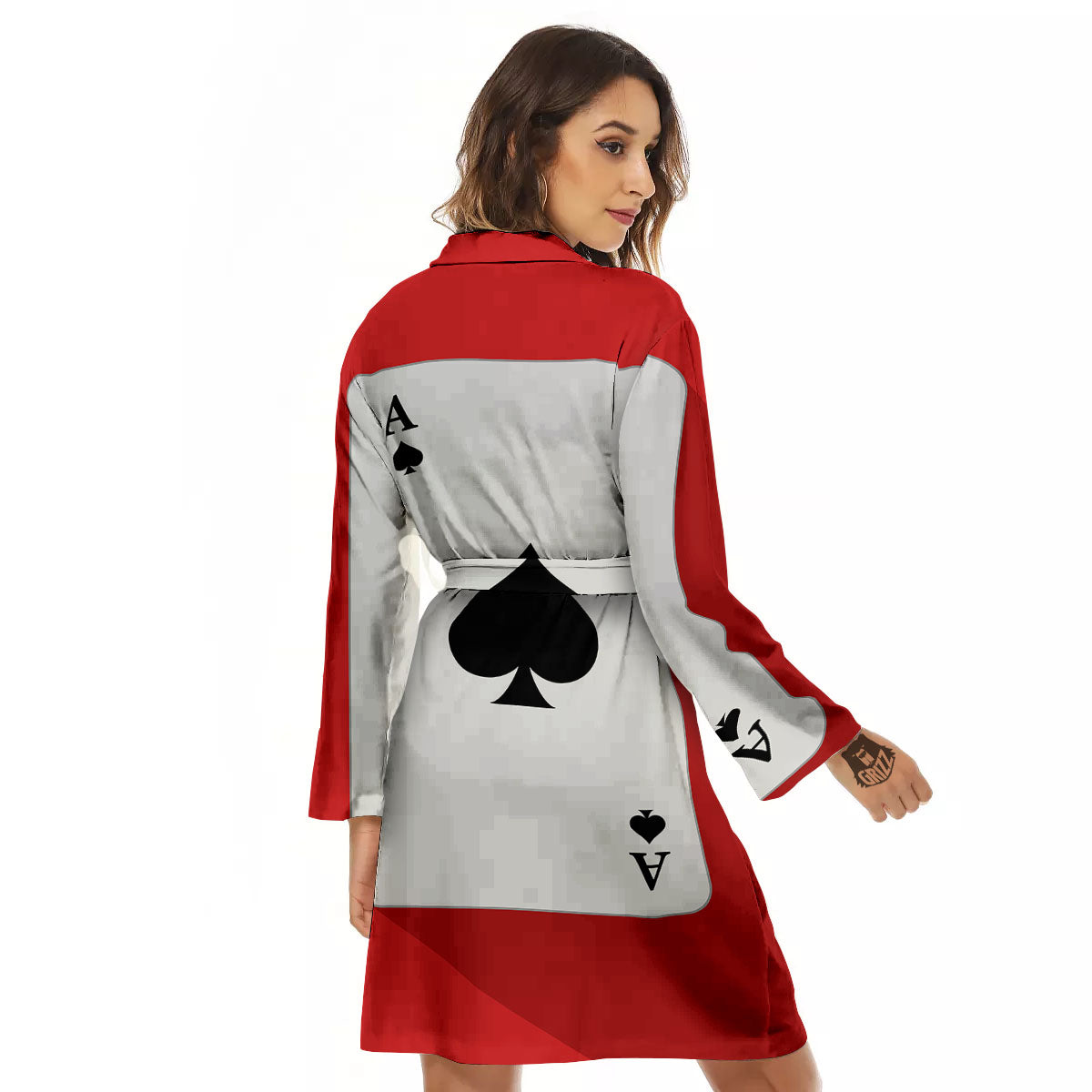 Ace Cards Print Women's Robe-grizzshop