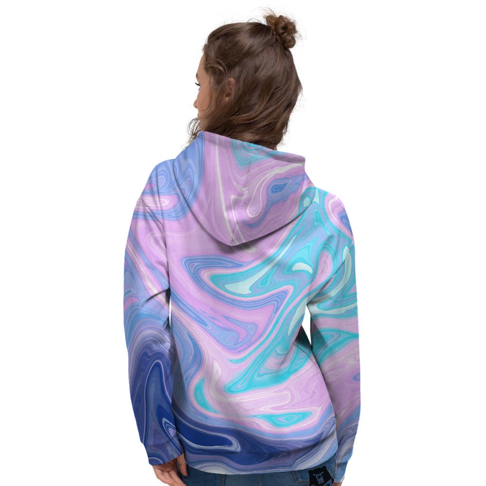 Acid Melt Blue And Pink Print Women's Hoodie-grizzshop