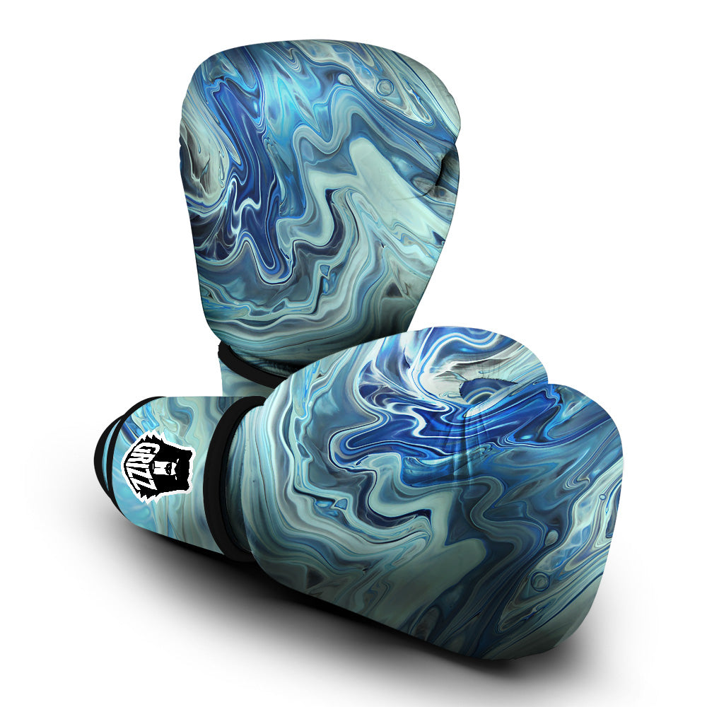 Acid Melt Blue Ocean Print Boxing Gloves-grizzshop