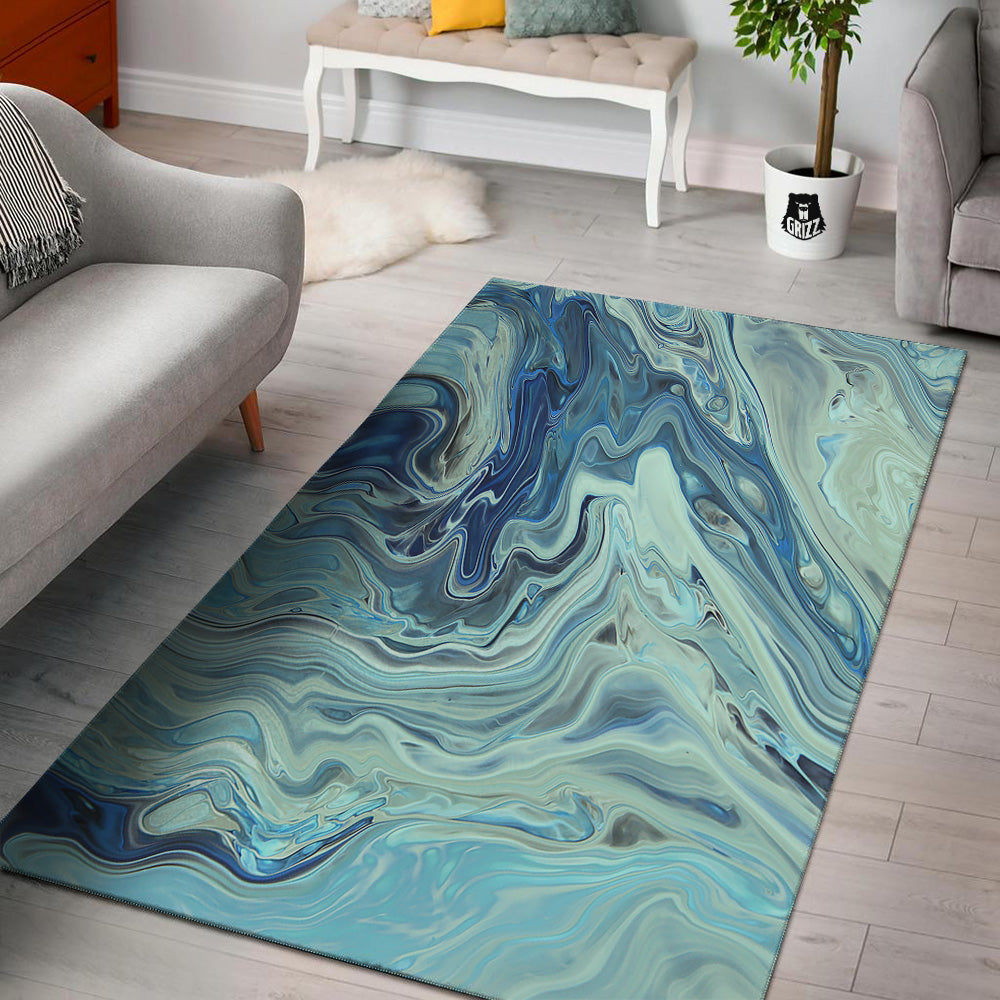 Acid Melt Blue Ocean Print Floor Mat-grizzshop
