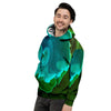 Acid Melt Green And Turquoise Print Men's Hoodie-grizzshop