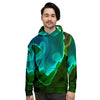 Acid Melt Green And Turquoise Print Men's Hoodie-grizzshop