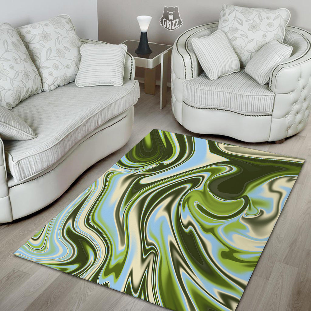 Acid Melt Green Print Floor Mat-grizzshop