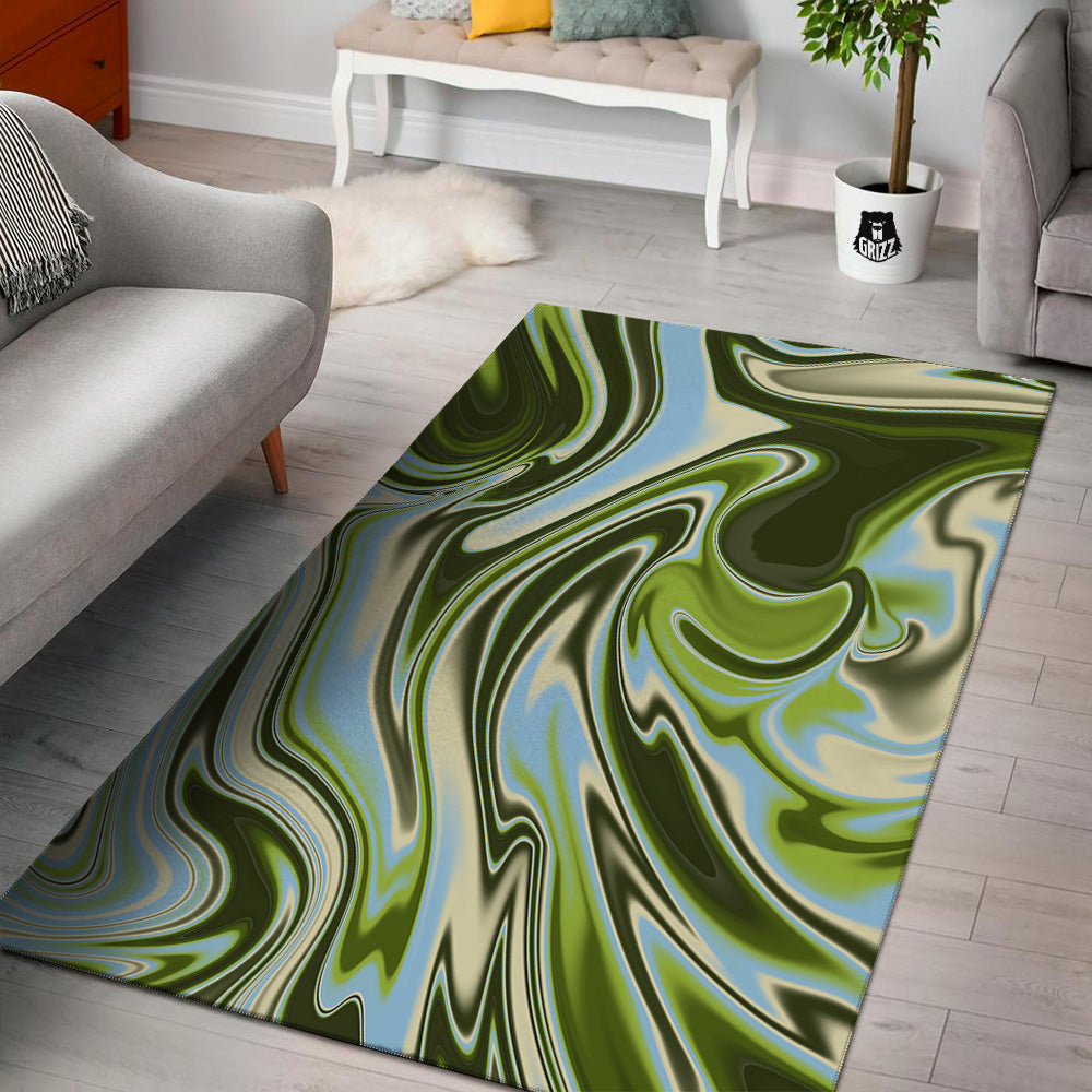Acid Melt Green Print Floor Mat-grizzshop