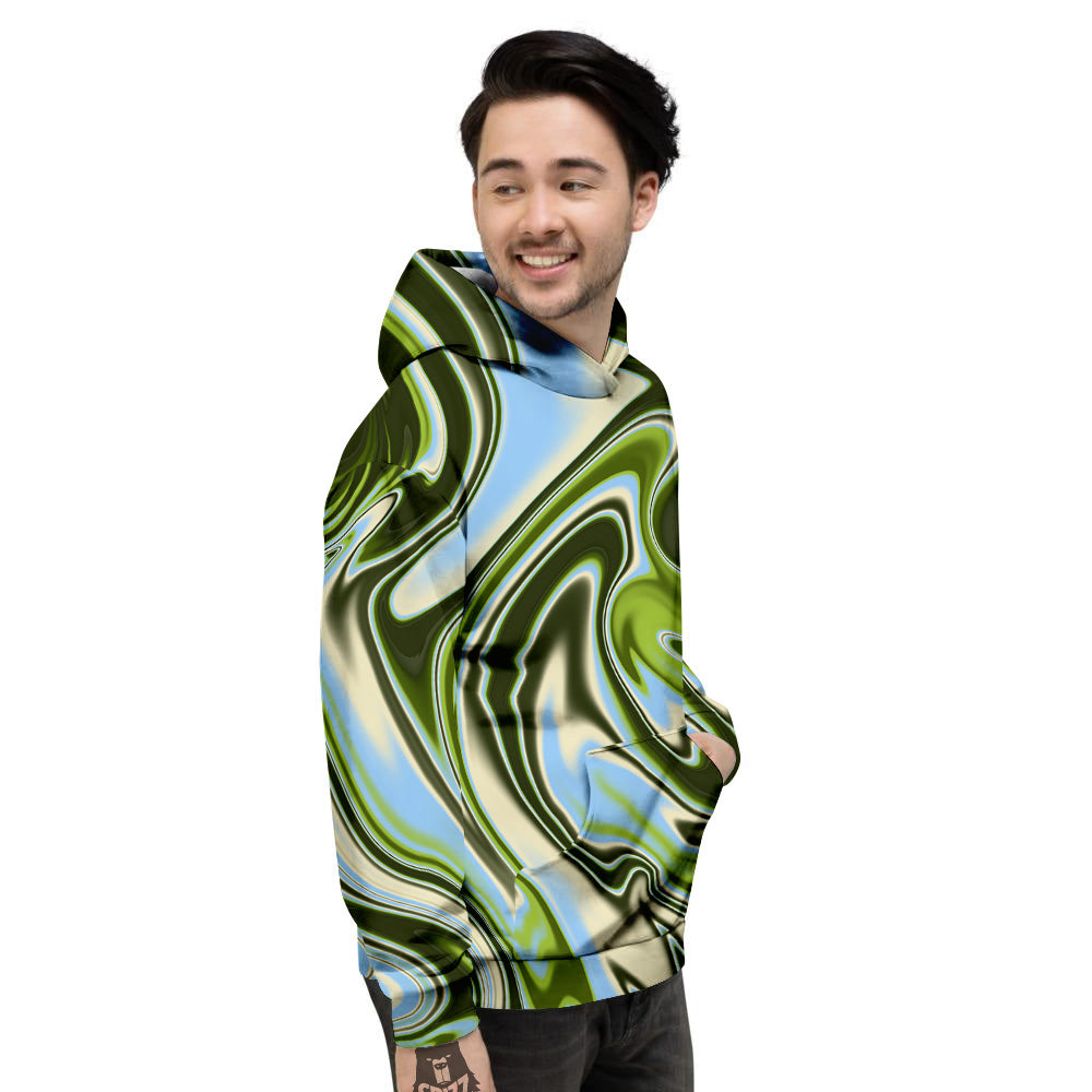 Acid Melt Green Print Men's Hoodie-grizzshop