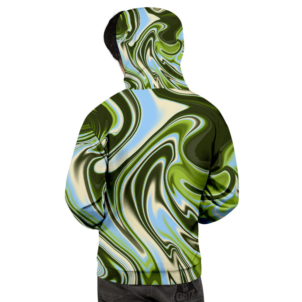 Acid Melt Green Print Men's Hoodie-grizzshop