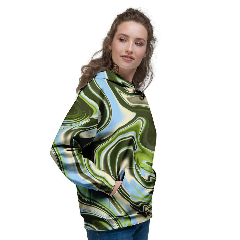 Acid Melt Green Print Women's Hoodie-grizzshop