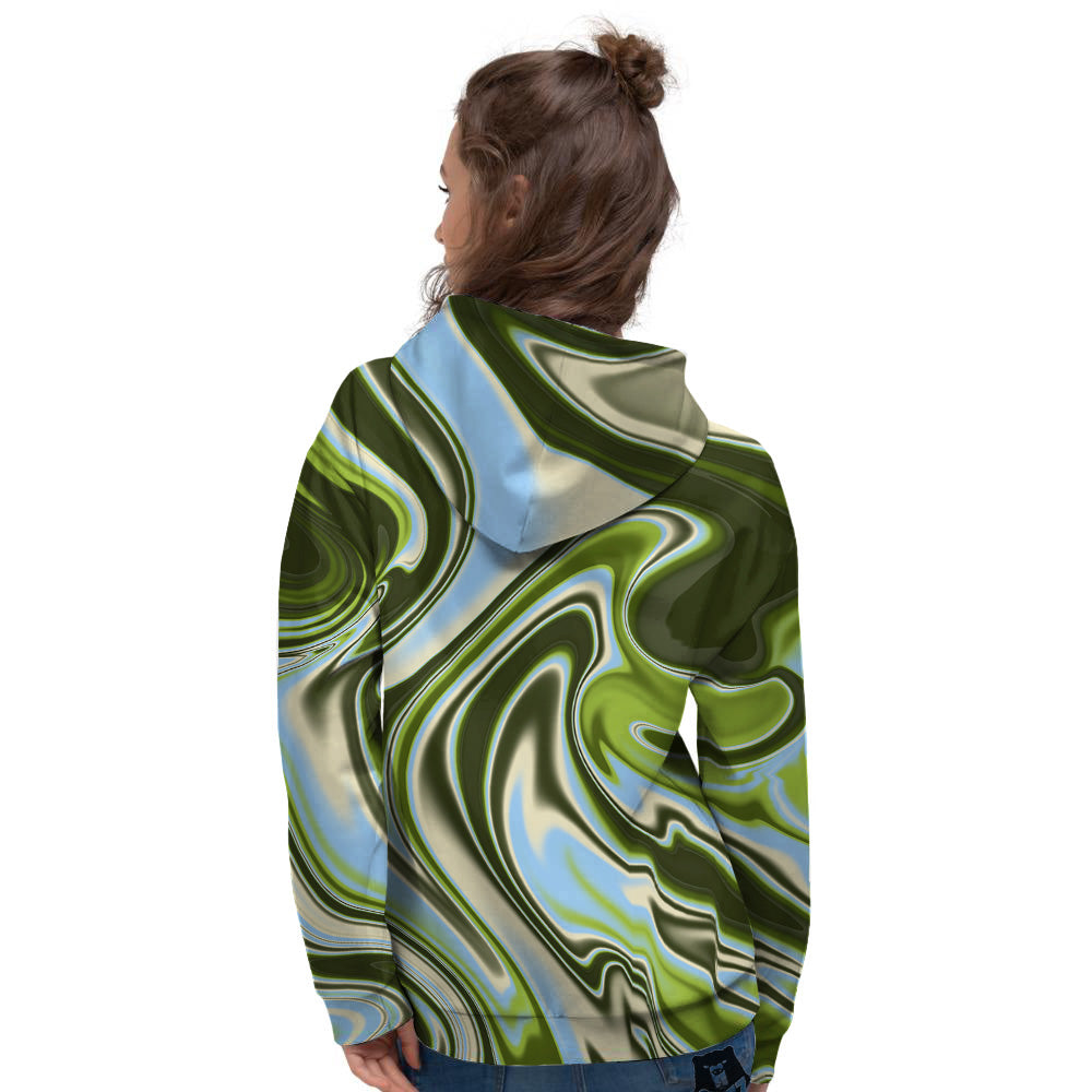 Acid Melt Green Print Women's Hoodie-grizzshop