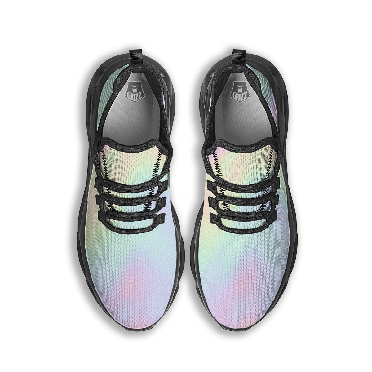 Acid Melt Pastel Print Black Running Shoes-grizzshop