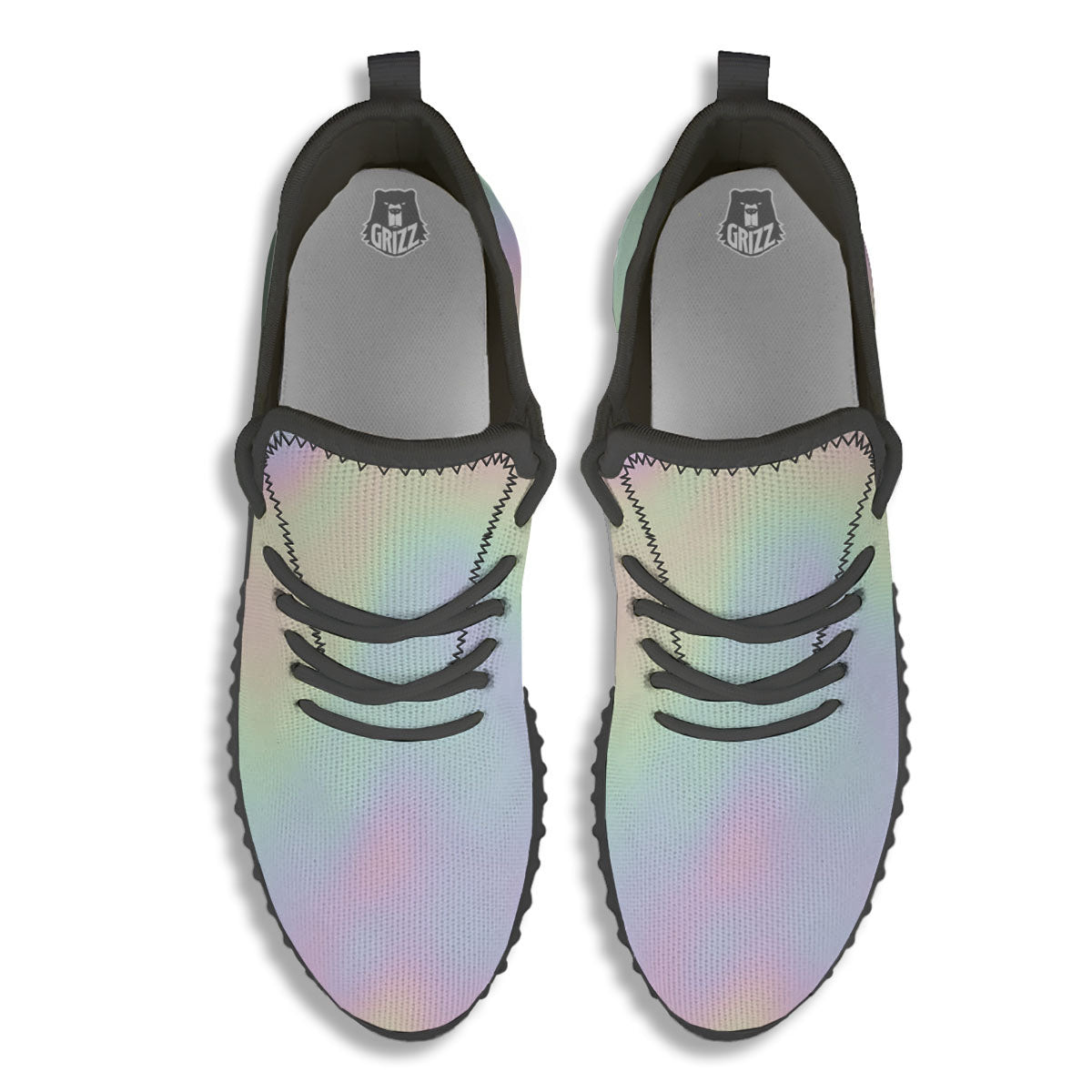 Acid Melt Pastel Print Black Walking Shoes-grizzshop