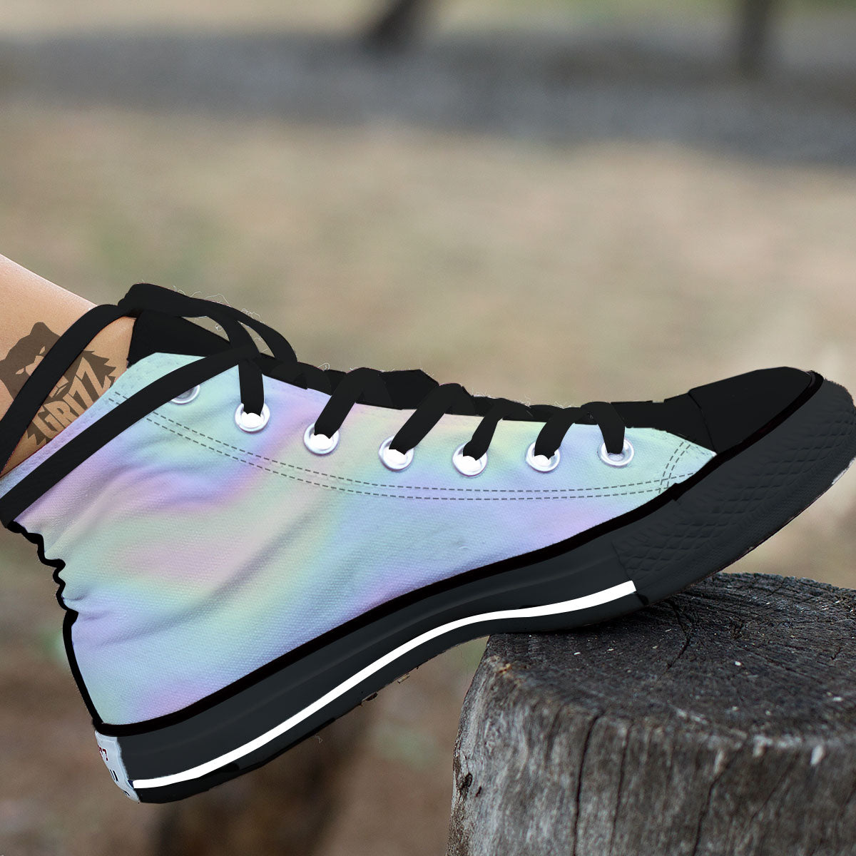 Acid Melt Pastel Print High Top Shoes-grizzshop