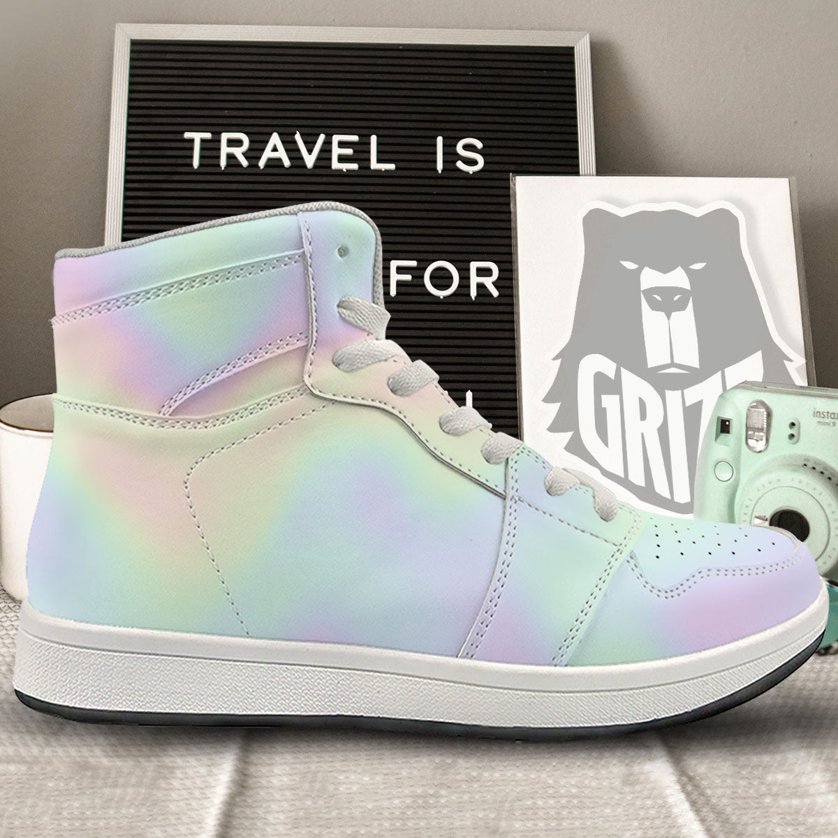 Acid Melt Pastel Print High Top Sneakers-grizzshop