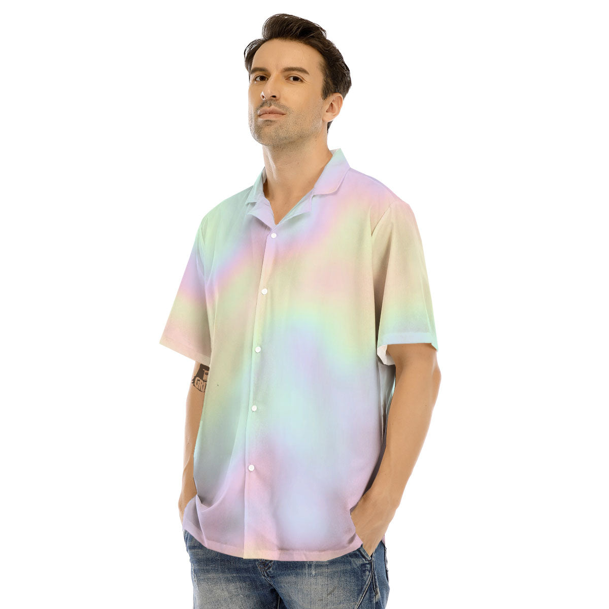 Acid Melt Pastel Print Men's Hawaiian Shirt-grizzshop