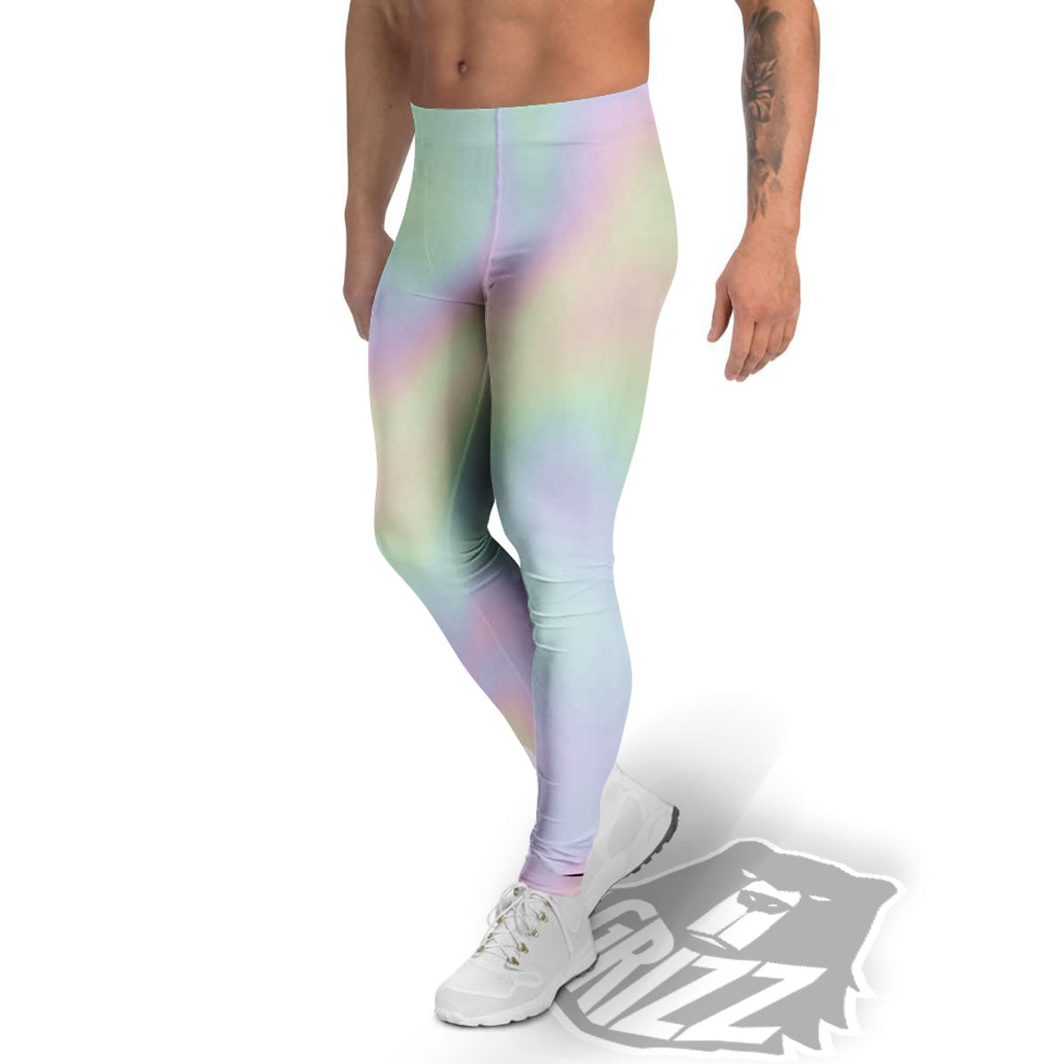Acid Melt Pastel Print Men's Leggings-grizzshop