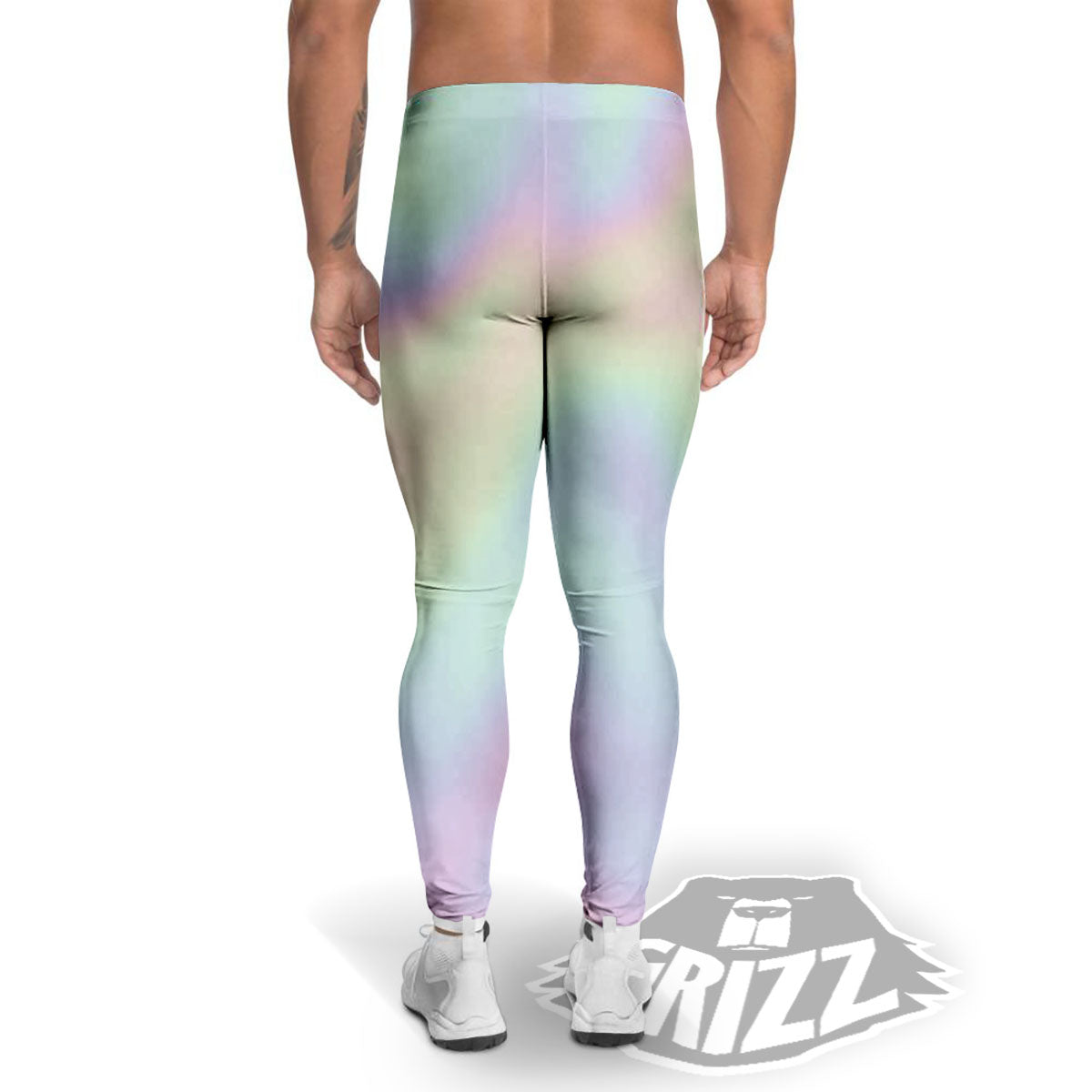 Acid Melt Pastel Print Men's Leggings-grizzshop