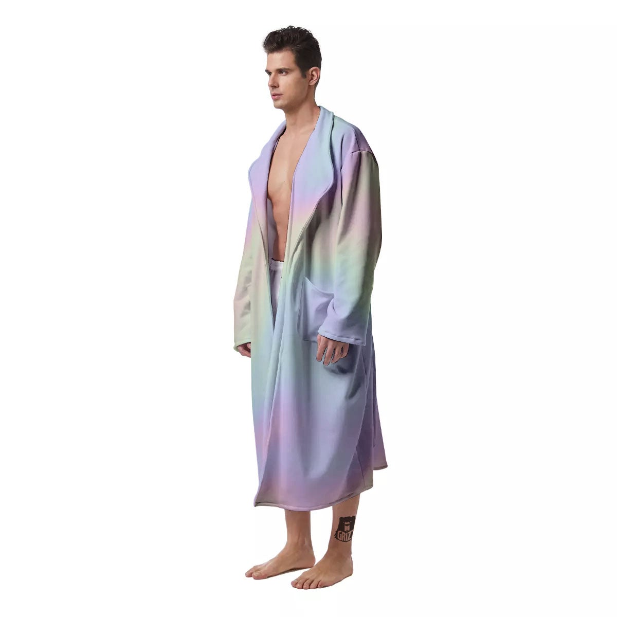Acid Melt Pastel Print Men's Robe-grizzshop