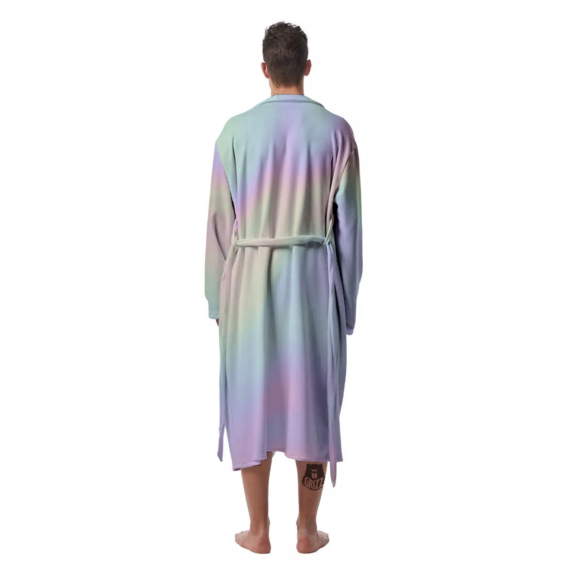 Acid Melt Pastel Print Men's Robe-grizzshop