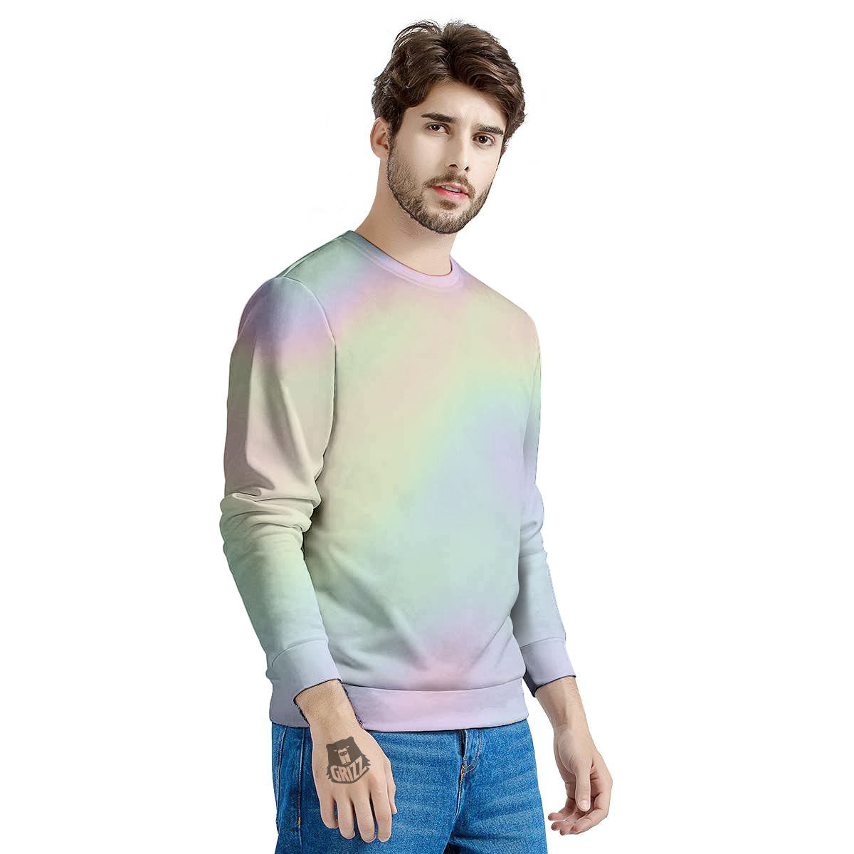 Acid Melt Pastel Print Men's Sweatshirt-grizzshop