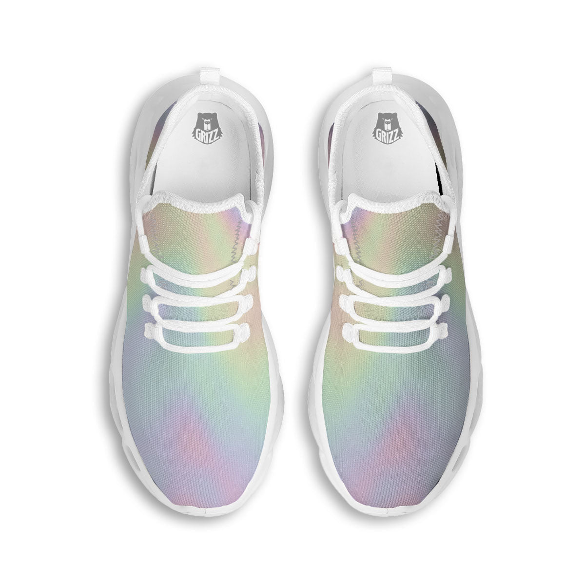 Acid Melt Pastel Print White Running Shoes-grizzshop