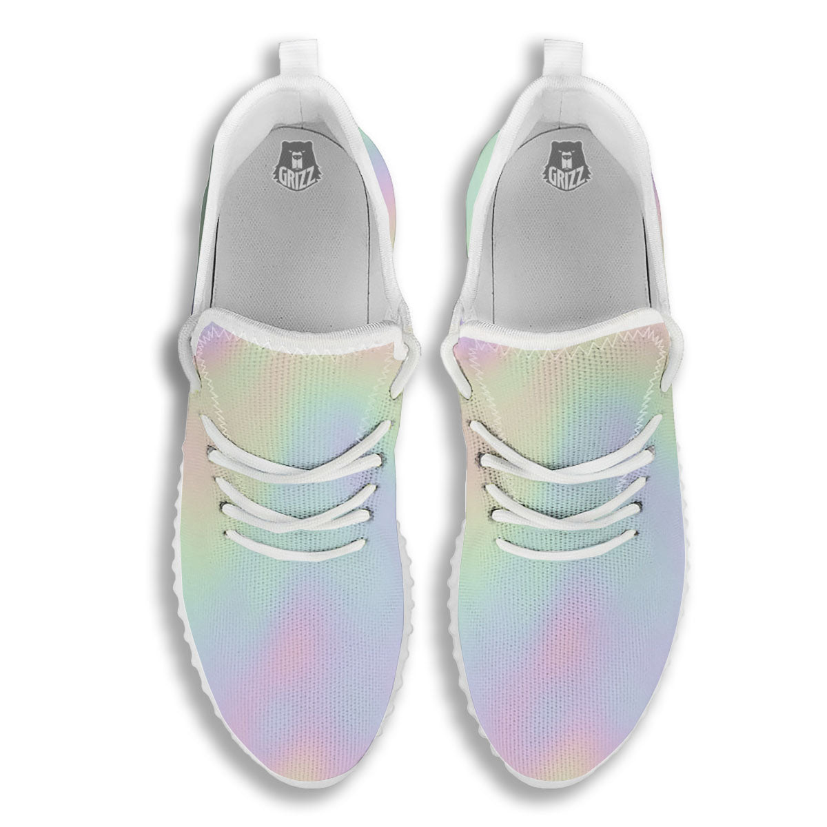 Acid Melt Pastel Print White Walking Shoes-grizzshop