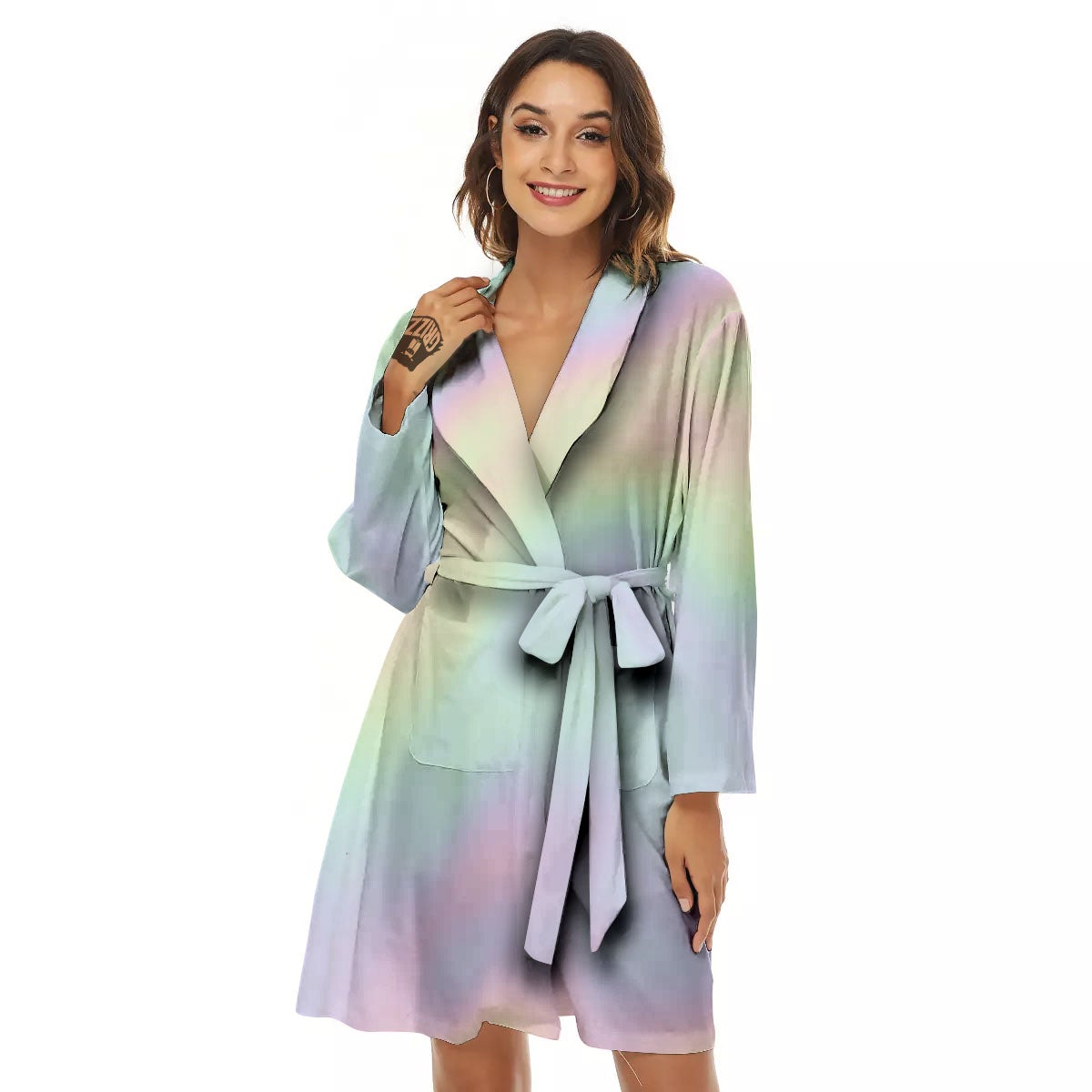 Acid Melt Pastel Print Women's Robe-grizzshop
