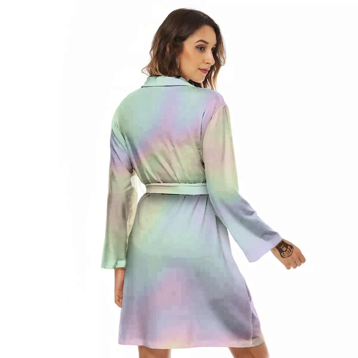 Acid Melt Pastel Print Women's Robe-grizzshop