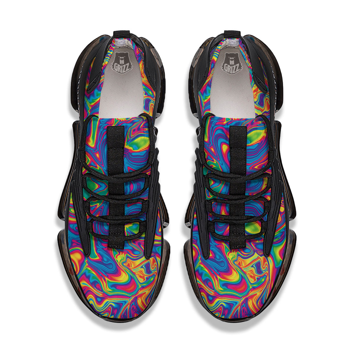 Acid Psychedelic Print Pattern Black Gym Shoes-grizzshop
