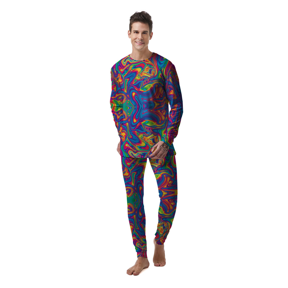 Acid Psychedelic Print Pattern Men's Pajamas-grizzshop