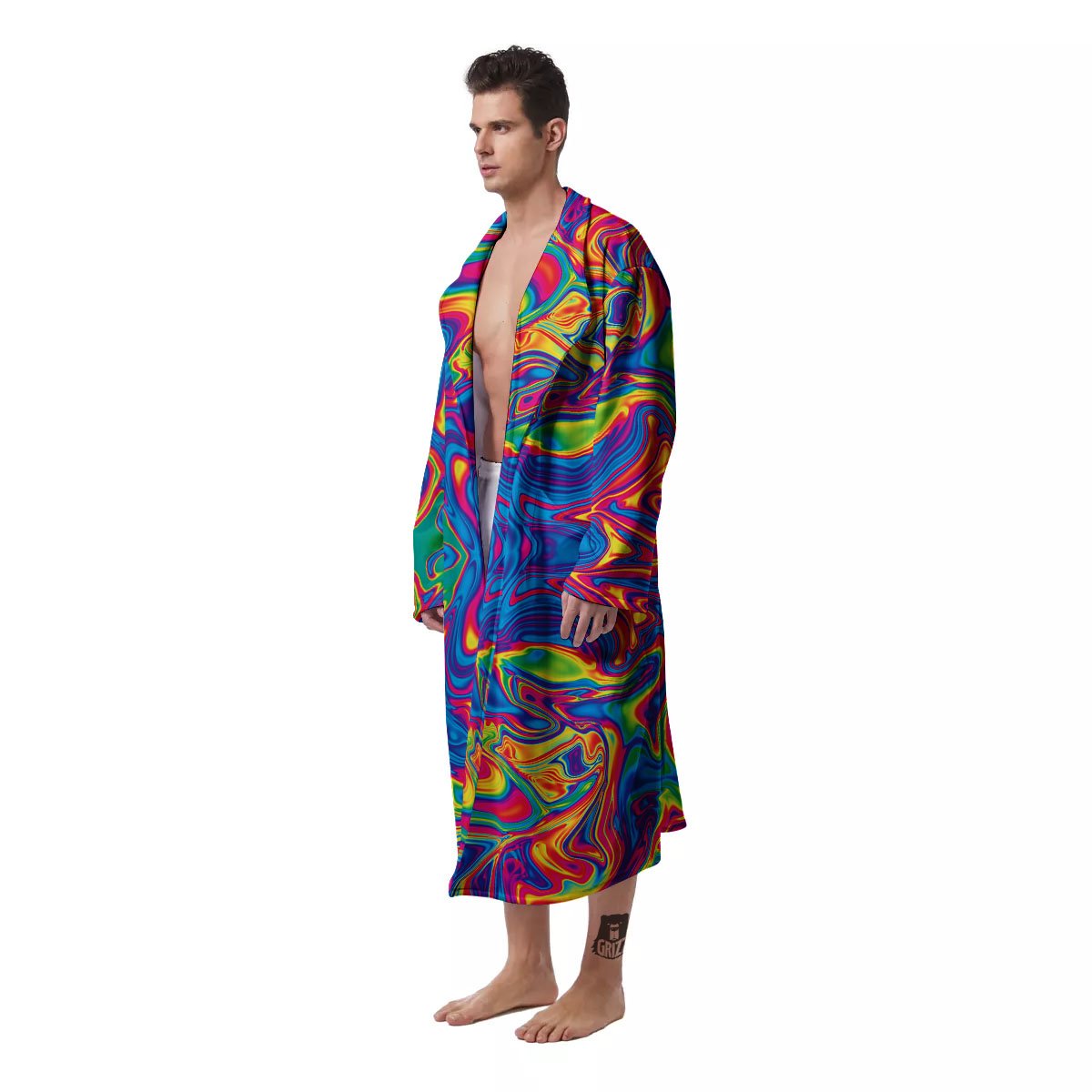 Acid Psychedelic Print Pattern Men's Robe-grizzshop