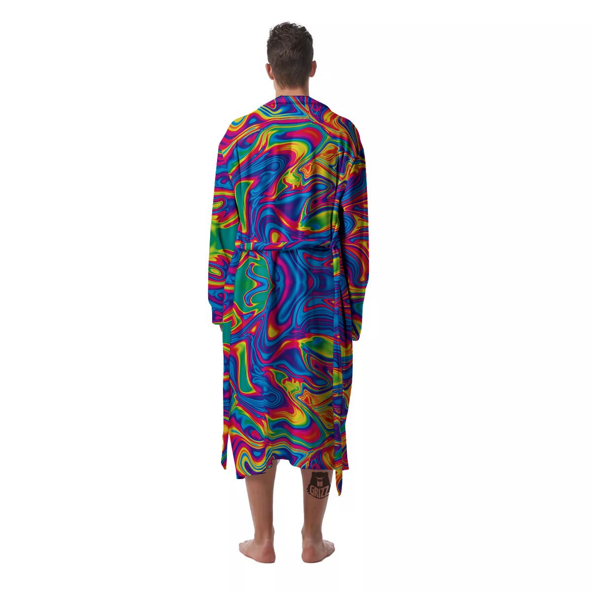 Acid Psychedelic Print Pattern Men's Robe-grizzshop