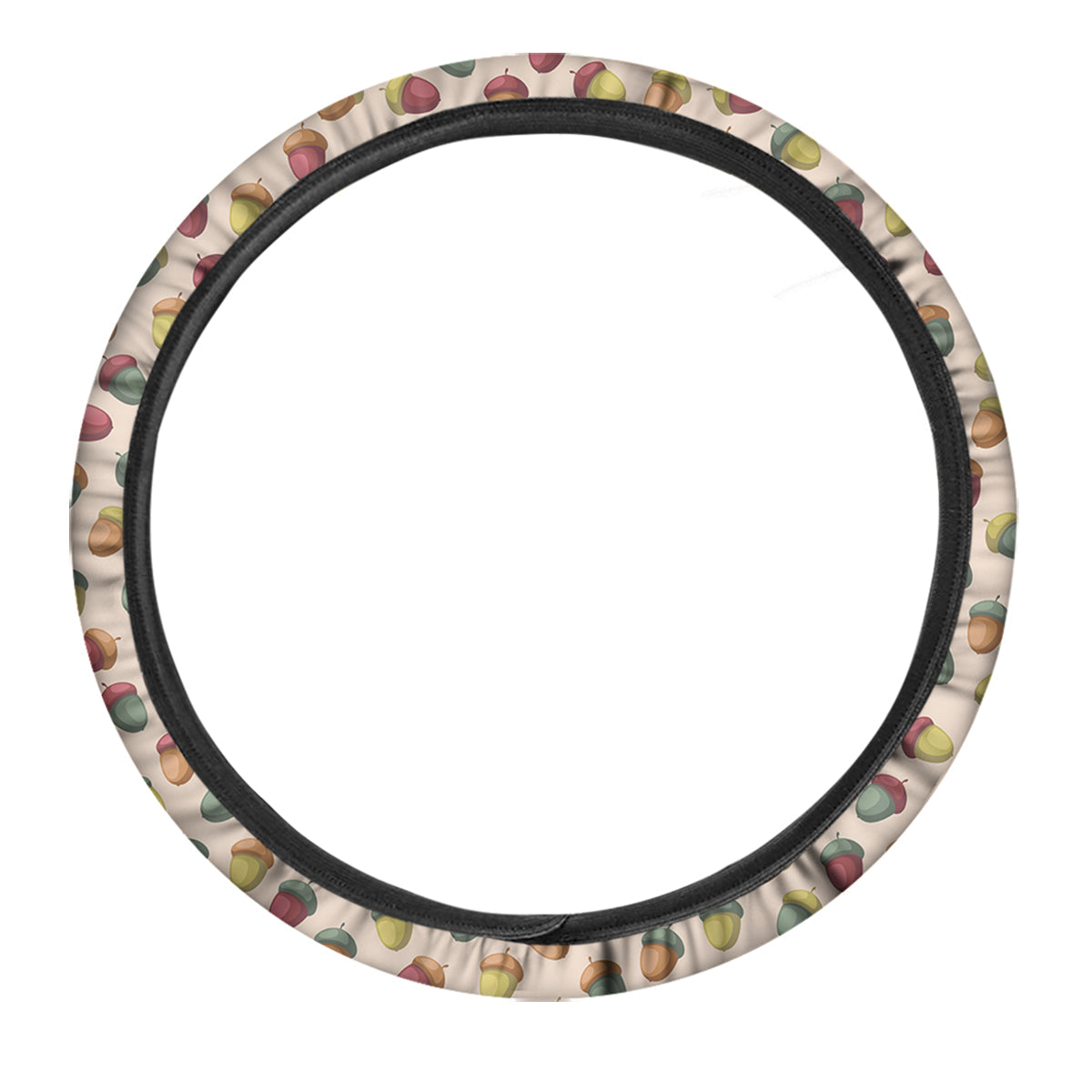 Acorn Beige Color Print Pattern Car Steering Wheel Cover-grizzshop