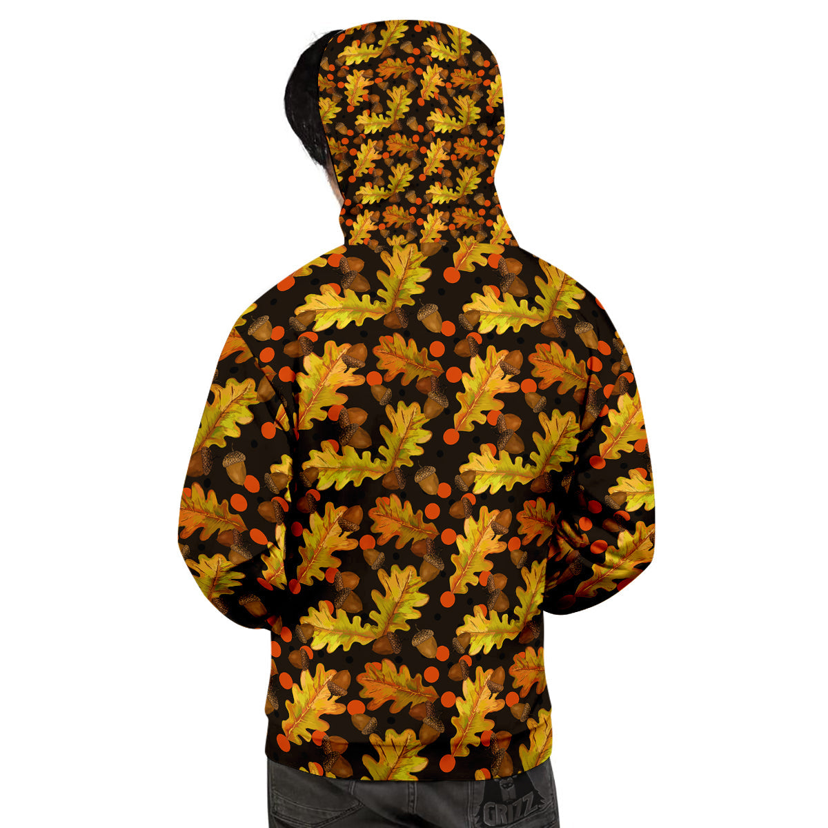 Acorn Leaf Print Pattern Men's Hoodie-grizzshop