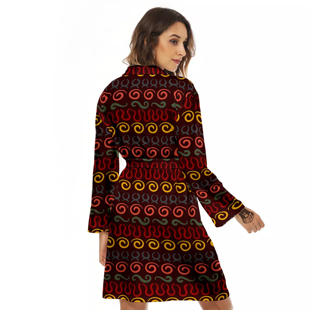 Adinkra Symbols West Print Pattern Women's Robe-grizzshop