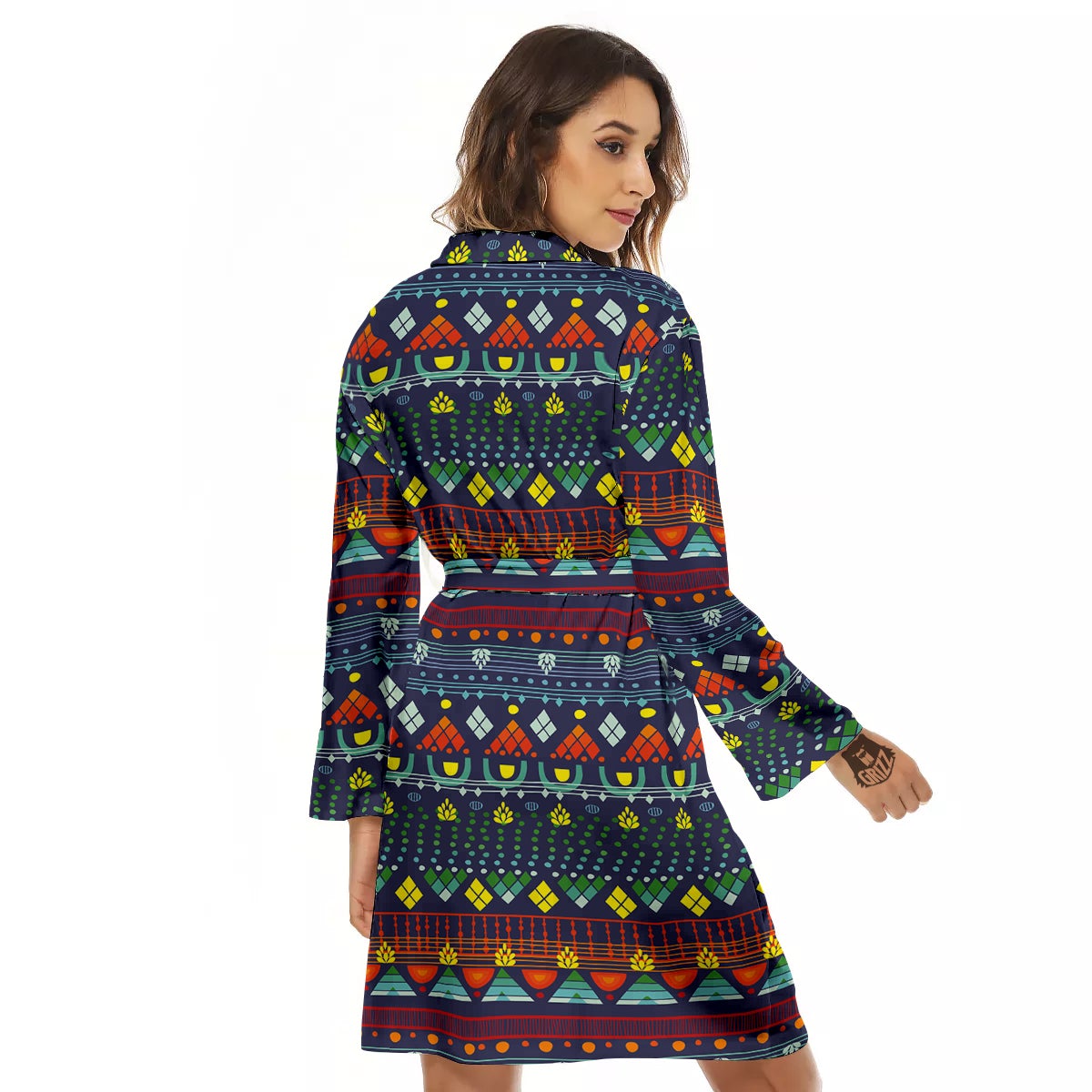 Adinkra Tribe African West Symbols Women's Robe-grizzshop