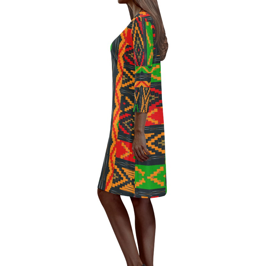 Africa Pattern Dress-grizzshop