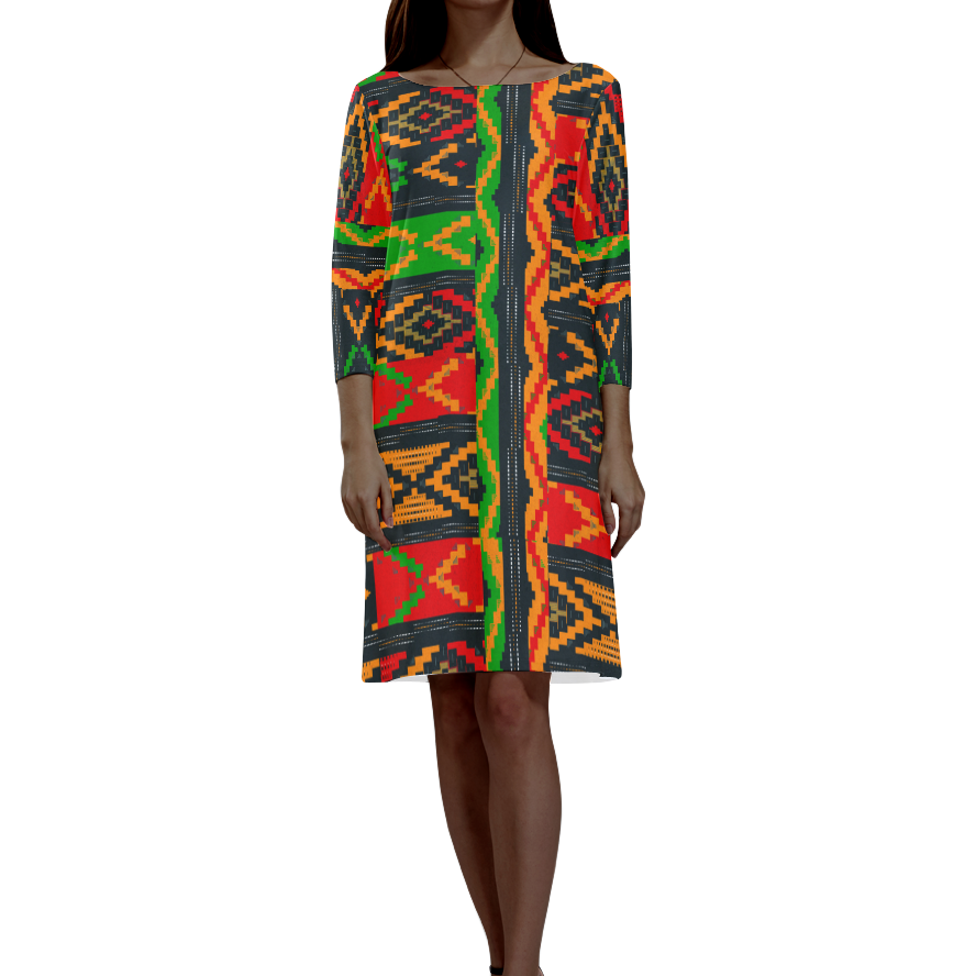 Africa Pattern Dress-grizzshop