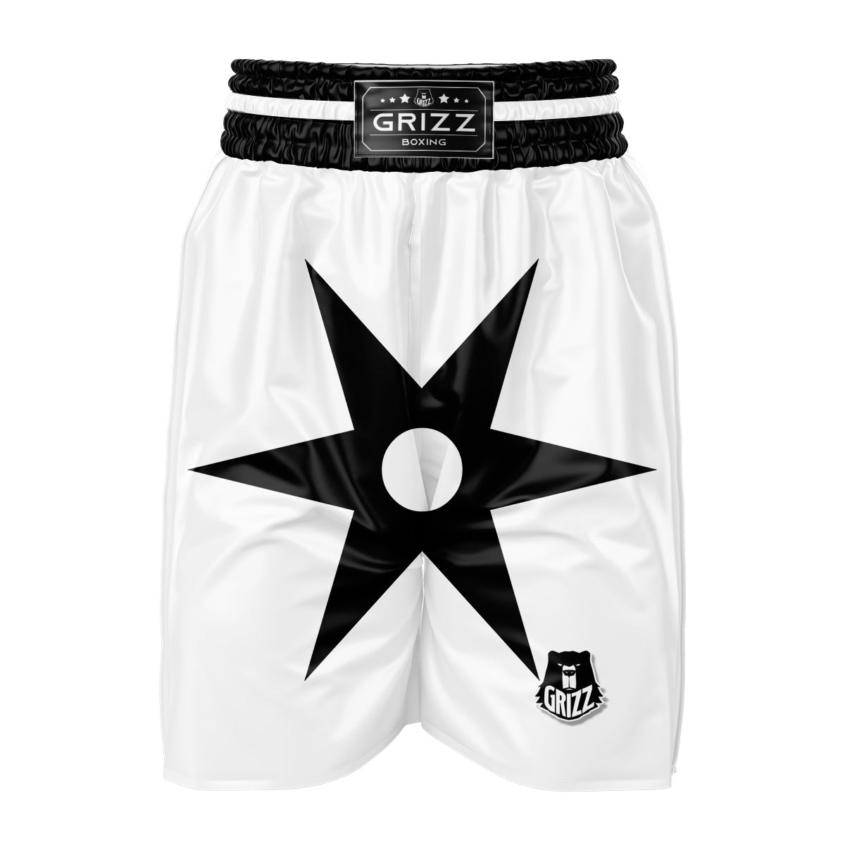 Adinkra Symbols White And Black Print Pattern Muay Thai Boxing Shorts main image 1