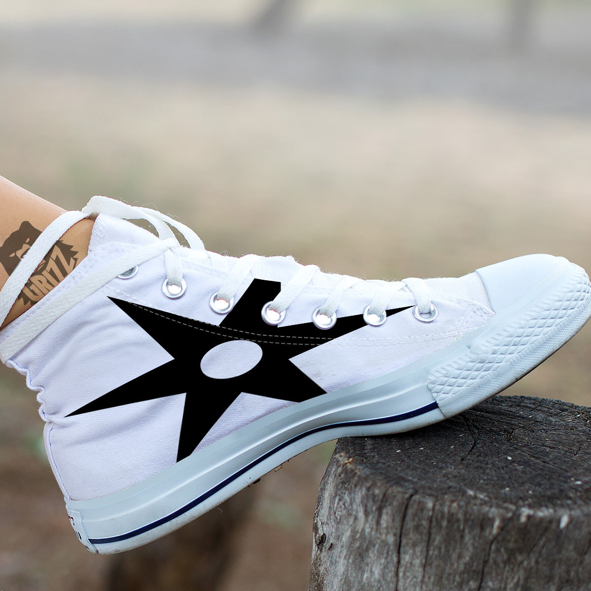 African Adinkra Symbols White And Black White High Top Shoes-grizzshop