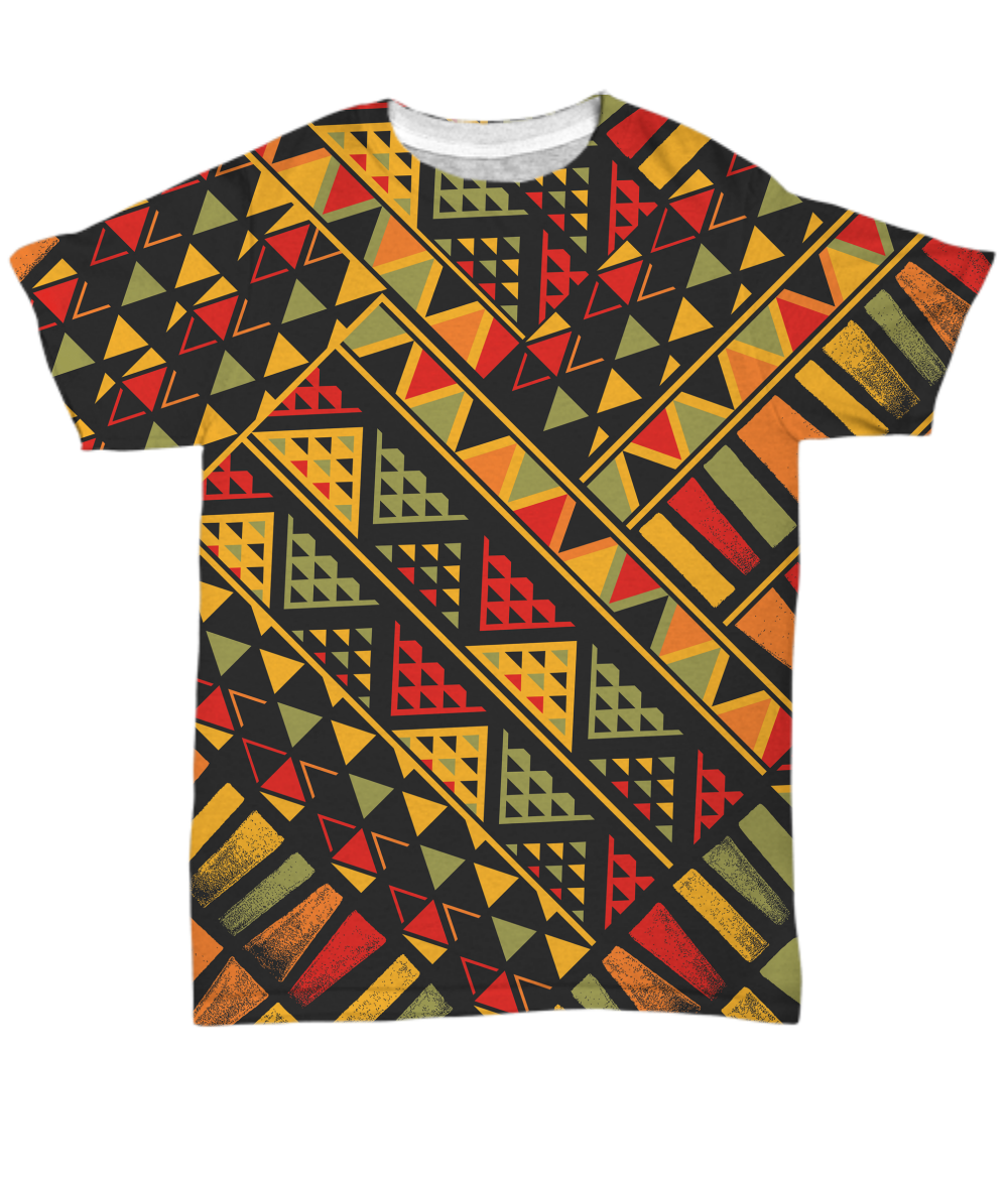 African Afro Dashiki Adinkra Kente Pattern T-Shirt-grizzshop