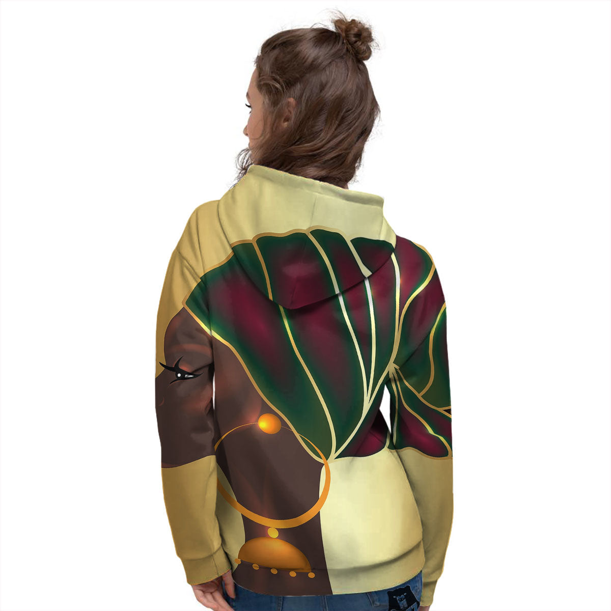 African Afro Gold And Black Print Women's Hoodie-grizzshop