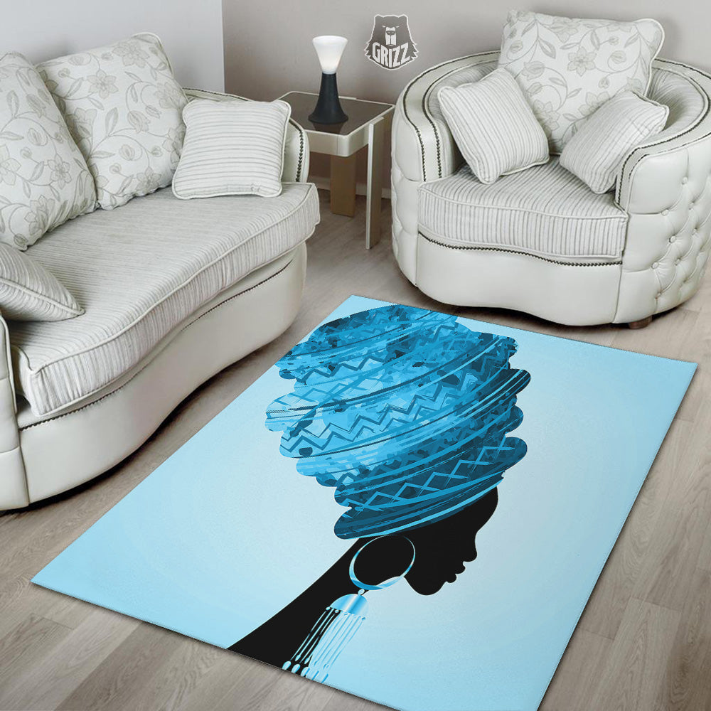 African Dashiki Black And Blue Print Floor Mat-grizzshop