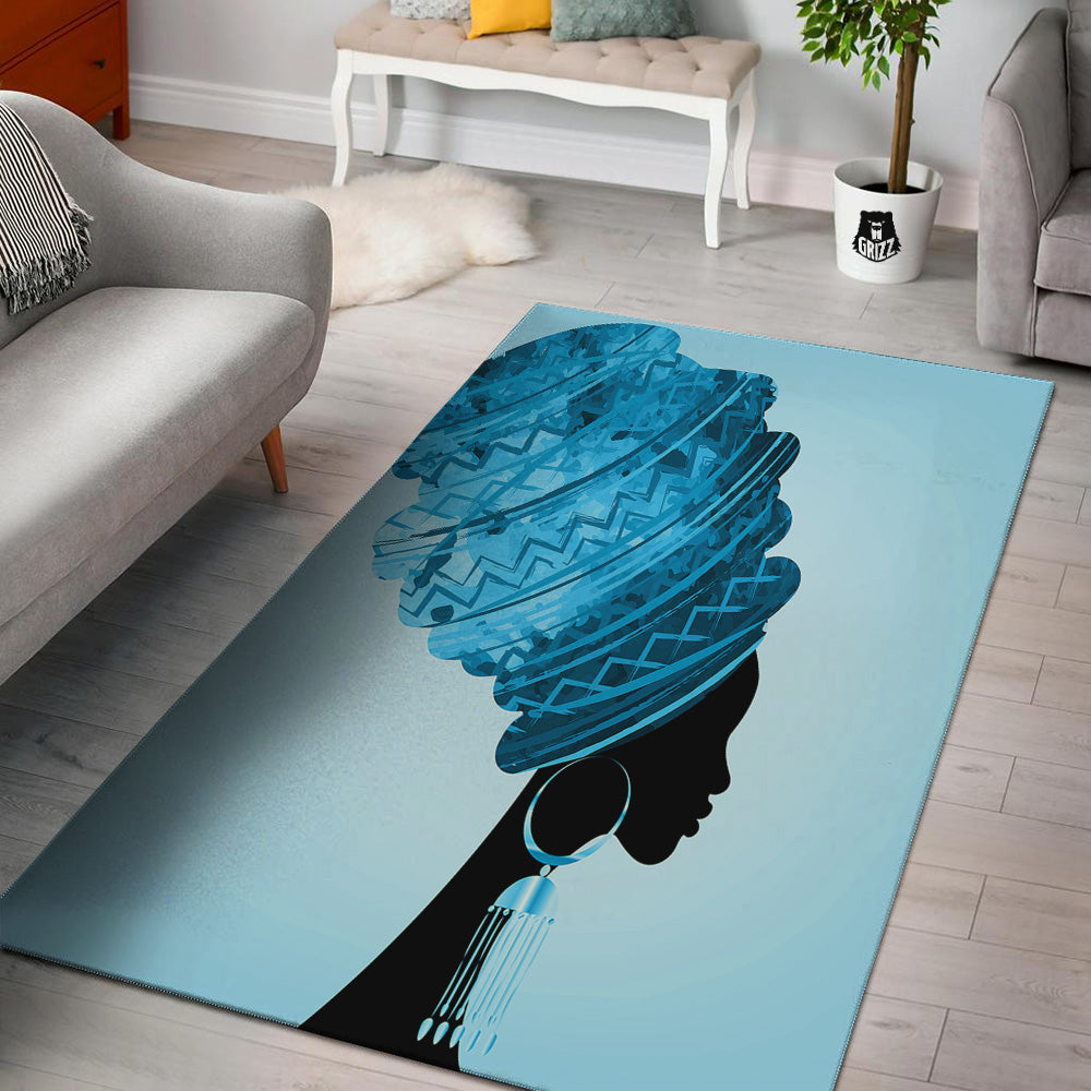 African Dashiki Black And Blue Print Floor Mat-grizzshop