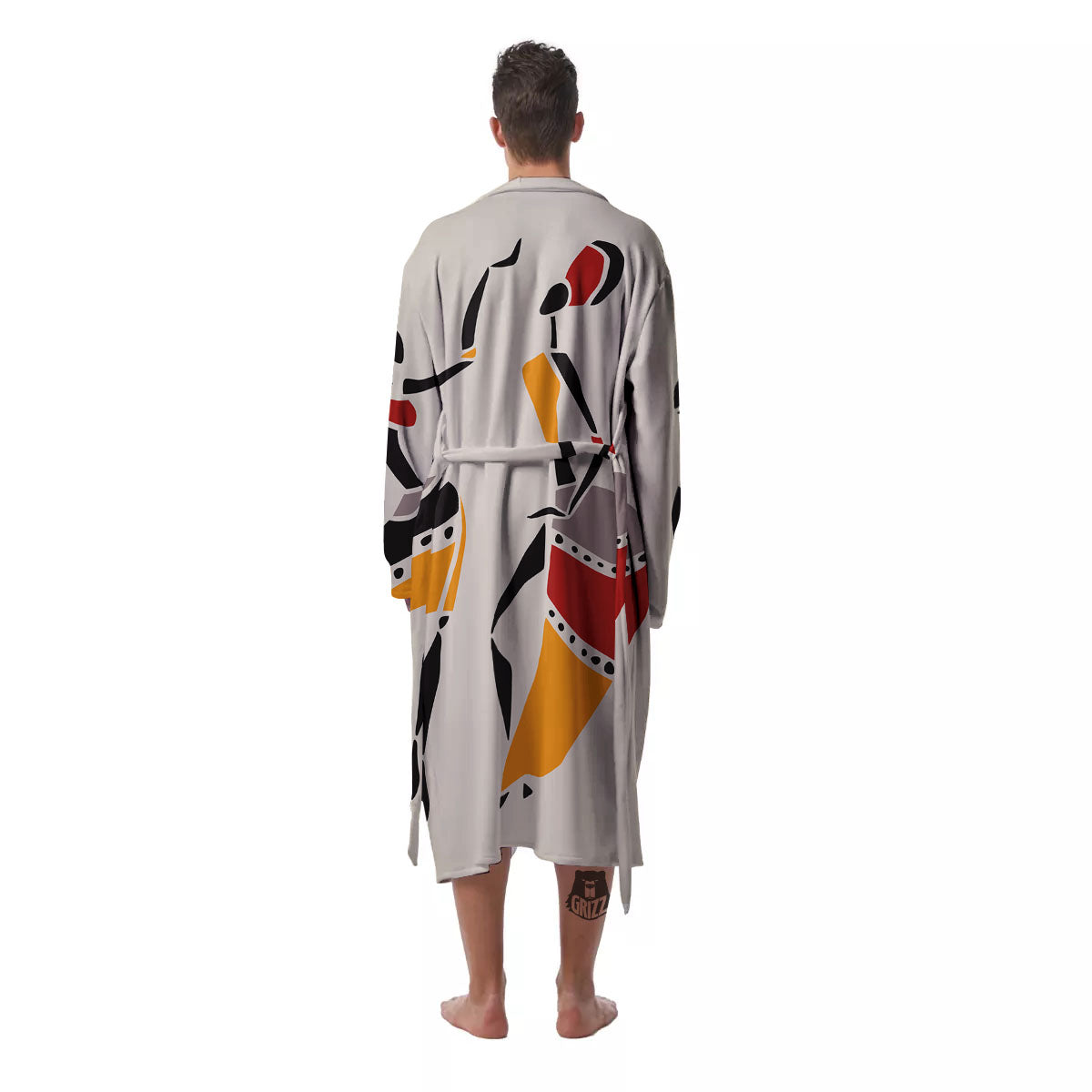 African Ethnic Girl Print Men's Robe-grizzshop