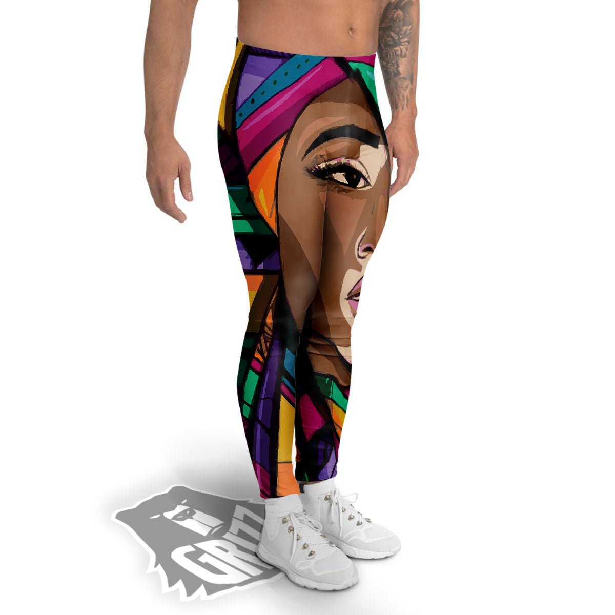 African Girl Art Print Men's Leggings-grizzshop