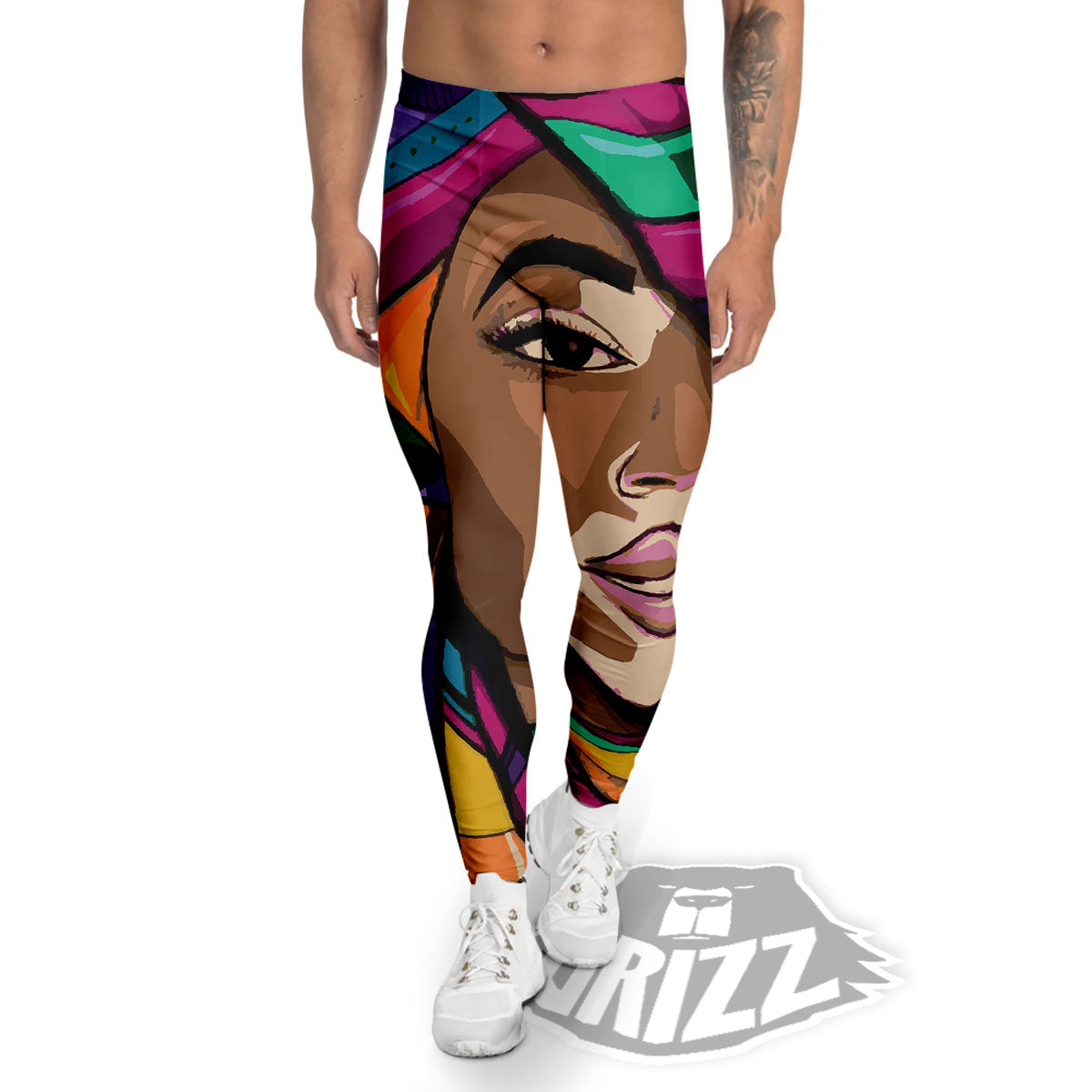 African Girl Art Print Men's Leggings-grizzshop