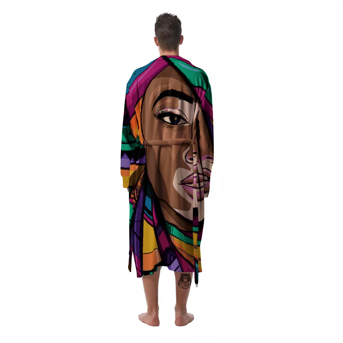 African Girl Art Print Men's Robe-grizzshop
