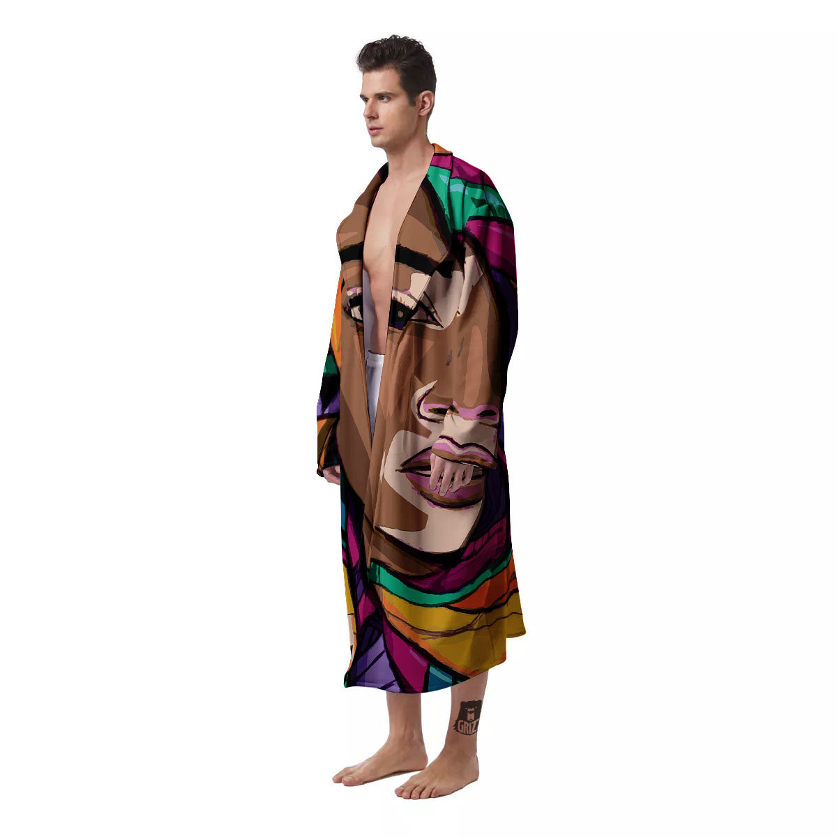 African Girl Art Print Men's Robe-grizzshop